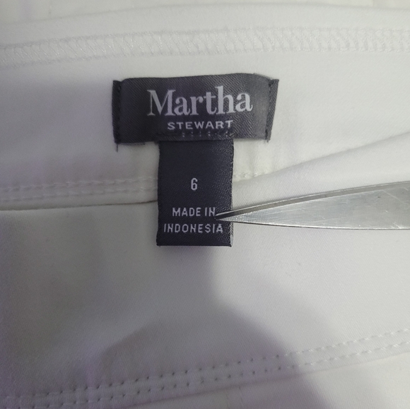 NWOT Martha Stewart Knit Denim Ankle Jeans Pull-on Women's Size 6 White - Picture 3 of 11